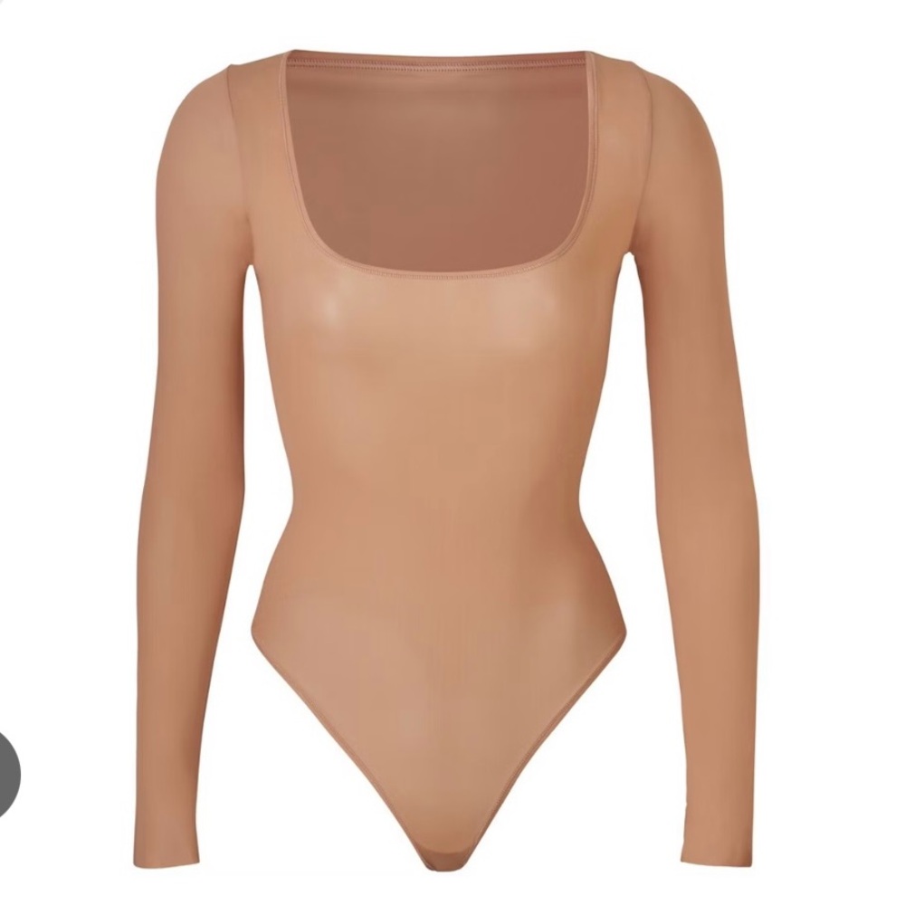 Skims jelly sheer bodysuit in sienna
